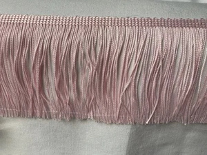 4" Rayon Chainette Fringe pink 5 yards CRAFTS COSTUME TRIM DANCE - Picture 1 of 3