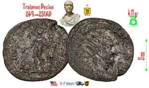 Ancient Roman Empire Coin Silver AntoninianusTrajan Decius 249-251 AD #19133 - Picture 1 of 3
