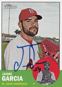 JAIME GARCIA SIGNED AUTO'D 2012 TOPPS HERITAGE CARD 313 ST LOUIS CARDINALS MEX - Picture 1 of 3
