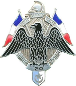 SCHWARZES Kommando des 20. Drachenregiments, glatter Rücken graviert Drago Paris (6258) - Bild 1 von 2