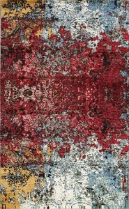 Vegetable Dye Abstract Wool/ Silk Modern Artistic Oriental Area Rug Handmade 6x9 - Picture 1 of 12