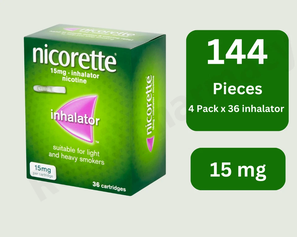 4 Confezioni di Nicorette 15mg Inalatore 36 Cartucce Scadenza - 10- 2028