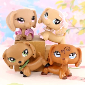 Mini Pet Shop 4pcs Dachshund Family Lot Dog Figures with Accessories Kids Gift - Picture 1 of 6
