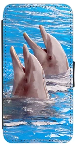 DOLPHINS iPhone Cute Sealife iPhone/Pixel/Galaxy Printed Flip/Wallet Case (B - Picture 1 of 9