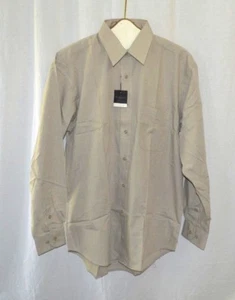 Marquis Collection Khaki Dress Shirt Window Pane Men's Size M NWT - Picture 1 of 3
