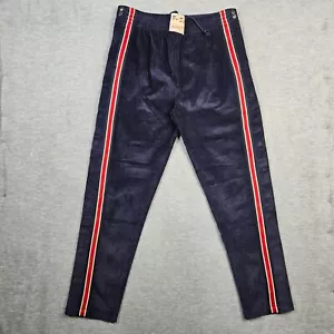 Pantalones Mitchell & Ness Fred Segal Azul Marino Pana Lateral Botón a Presión Talla L - Imagen 1 de 14