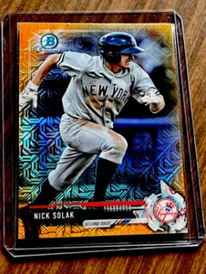 NICK SOLAK 2017 Bowman Chrome ORANGE Mega Box MOJO REFRACTOR #BCP77 - Rangers - Picture 1 of 2