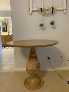 West Elm Mid Century Modern Walnut Solid Wood Round Dining Table