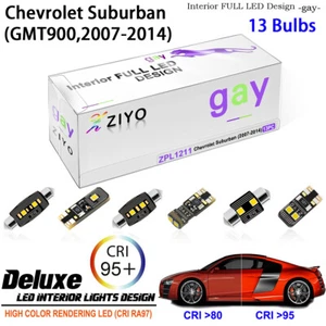 LED Interior Light Kit for Chevrolet Suburban GMT900 + License Plate Light Bulbs - Foto 1 di 8