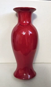 Vintage Ceramic Sang De Boeuf Style Red Glazed Vase - Picture 1 of 19