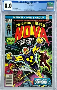 Nova #1 1976 Marvel Comics CGC 8,0 páginas blancas origen y primera aparición de Nova - Imagen 1 de 5