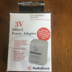 NEW in Box RadioShack 273-1755 3V 500mA DC Power Adapter - Photo 1/4