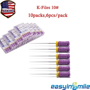 10Packs Dental Endo Hand Use Endodontic Root Canal File K-Files #10 EASYINSMILE - Picture 1 of 7