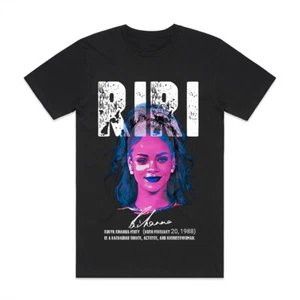 CUSTOM T SHIRT RIHANNA RI RI WORLD MUSIC HIP HOP R&B VINTAGE TEE ARTIST POP - Picture 1 of 2