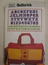 Butterick 6244 Vtg Monogram Letters and Duffel Bag Pattern Sports Uncut FF Read 