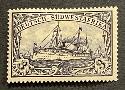 Travelstamps: Germany SOUTH WEST AFRICA Stamps 3 Mark Kaiser’s Yacht MOGH UNWMK - Image 1 of 4