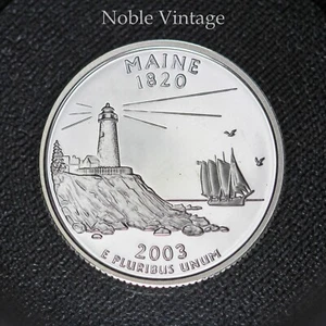 2003 S Silver Proof Maine State Quarter - From a Proof Set - 90% Silver - Picture 1 of 2