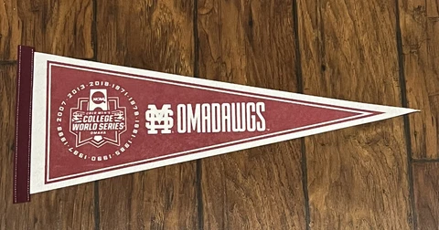 Mississippi State Bulldogs Baseball OMADAWGS 2019 CWS Pennant 24x9.5 CWS MSU WOW Cover