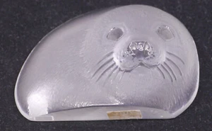 VINTAGE MATTEN JONASSON SCHWEDEN, SKANDINAVISCHE KUNST GLAS FIGUR BRIEFBESCHWERER, SIEGEL - Bild 1 von 6