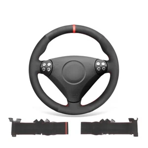Hand Stitch Black Suede Car Steering Wheel Cover For Benz C-Class W203 SLK-Class - Bild 1 von 8