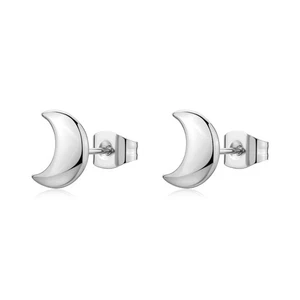 S'AGAPO CLICK ORECCHINI A LOBO - BOTTONE IN ACCIAIO CON LUNA SCK298 (3688) - Imagen 1 de 5