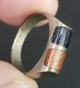 50er Jahre Mid Century Sterling Silber 925 Ring Gr. 5,5 Glitzer Bar Mexico Taxco ? - Bild 1 von 8