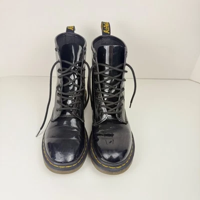 Dr Martens 1460W Patent Leather Lace Up Combat Boots Women's Size 8 US - Image 1 of 4