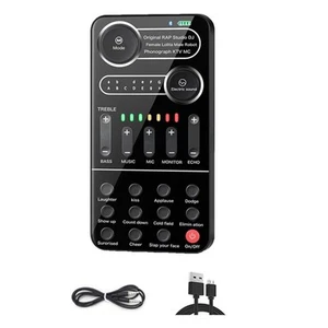 Voice Changer Live Sound Card 12 Electric Tones Microphone Live Broadcast2188 - Afbeelding 1 van 6