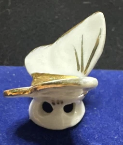 Vintage White And Gold Porcelain Tea Drip Catcher Butterfly Made In Germany - Picture 1 of 10