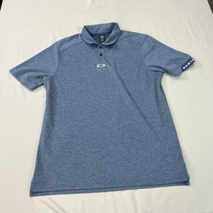 Oakley Polo Uomo XL Blu Elasticizzata Traspirante Performance Vestibilità Atletica Golf - Foto 1 di 10