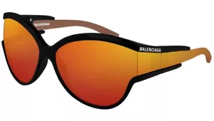 BALENCIAGA BB0038S 004 Round Oval Black Orange 63 mm Women's Sunglasses $499.95 - Picture 1 of 5