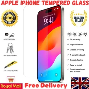 9H Premium Tempered Glass Screen Protector for all iPhone Models 7 - 16 Pro Max - Picture 1 of 5