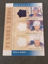 2014-15 UPPER DECK ARTIFACTS BOBROVSKY HORTON SCHULTZ TUNDRA TRIOS JERSEY T3-CBJ
