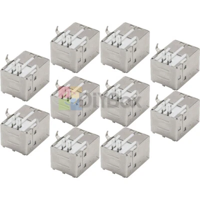 10X Connettore Porta Spina Presa PCB Ricambio USB Tipo B Femmina Angolo Retto - Immagine 1 di 4