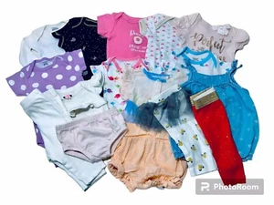 Baby Girls Summer Clothes Size 0-3M Mixed Brands Onesies Sets Legging 16 Pieces - Picture 1 of 13