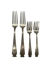 1918 Mandarin Sterling Silverware Set of Four Forks Monogrammed "C" by Whiting