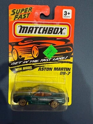 Rare MOC Diecast Aston Martin DB-7 met. green w/ side tempo Super Fast #59 1993 - Image 1 of 3