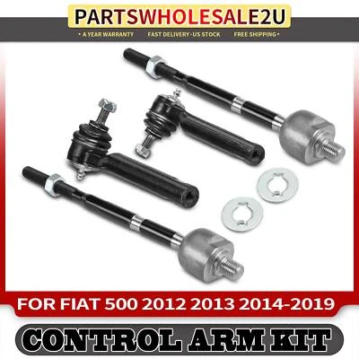 4x Front Inner & Outer Tie Rod End for Fiat 500 2012 2013 2014 2015 2016-2019 - Image 1 of 4
