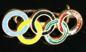 1964 JAPAN TOKYO OLYMPIC PIN BADGE, Olympic 5 Rings, Good Condition - Picture 1 of 2