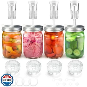 Pack de 4 Kit de Fermentación, Tapas de Fermentación de Acero Inoxidable y Pesas de Vidrio  - Imagen 1 de 5