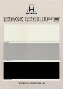 Honda Civic CRX 1.6i-16 Colour & Trim 1986 UK Market Single Sheet Brochure - Picture 1 of 2