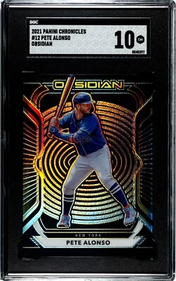 2021 Panini Chronicles Obsidian #12 Pete Alonso SGC 10 GEM MINT - Image 1 of 2