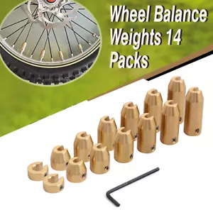 14 x Motorcycle Brass Reusable Wheel Spoke Balance Weights Refill Kits Dirt Bike - Picture 1 of 8