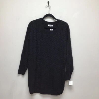 BB Dakota Steve Madden Womens Miss Mood Sweater Dress Black Cable Knit S New - Image 1 of 4