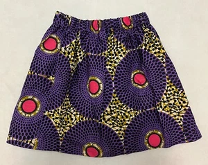 Vintage 90’s D’IYANU 100% Cotton Pull On Geometric Pattern Mini Skirt SMALL USA! - Picture 1 of 7