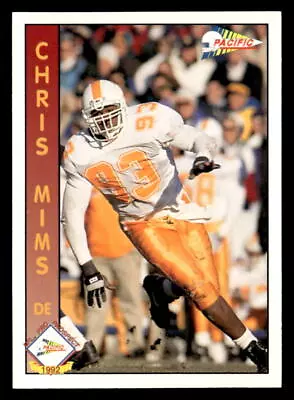 Chris Mims 1992 Pacific Rookie Card #649 Tennessee Volunteers - Image 1 of 2