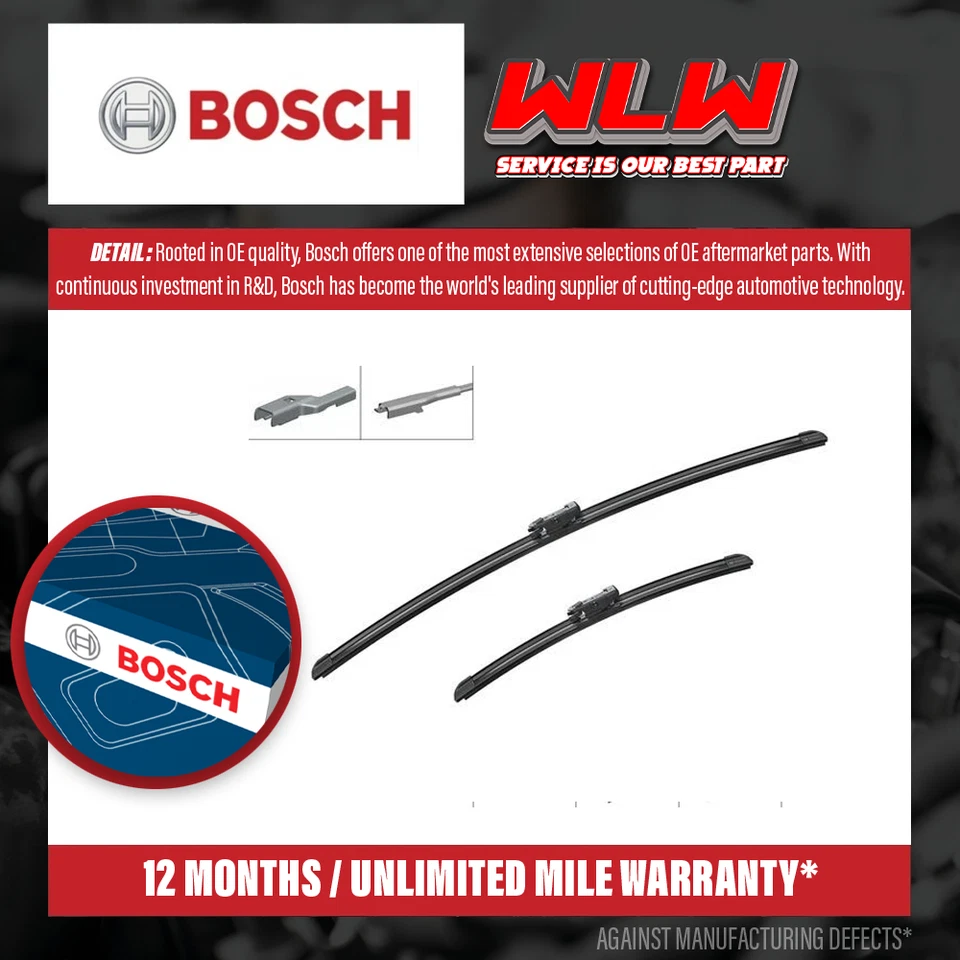 Juego 2x Limpiaparabrisas (Par) Plano/Aero Tipo se adapta a PEUGEOT 208 CR, GTi, Mk1 Delantero Foto 1 de 3