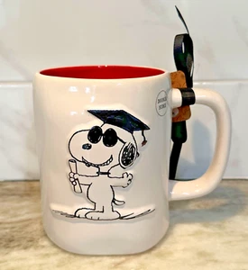 Peanuts x Rae Dunn 2025 Snoopy YOU DID IT! Graduation 18 oz MUG NEW Joe Cool - Picture 1 of 6