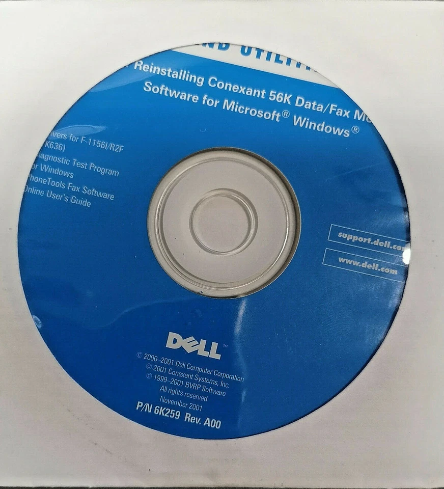 Dell Drivers & Utilities Conexant Modem Software 6K259 - Image 1 of 1