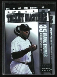 1998 Leaf Rookies & Stars Ticket Masters # 8 Frank Thomas Albert Belle /2500 - Picture 1 of 2